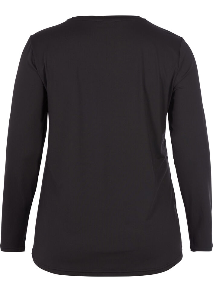 Treningsgenser med lange ermer, Svart, Packshot image number 1