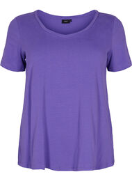 Ensfarget basis T-skjorte i bomull, Ultra Violet