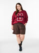 Genser med frott&eacute;tekst, M&oslash;rk Bordeaux, Model image number 1