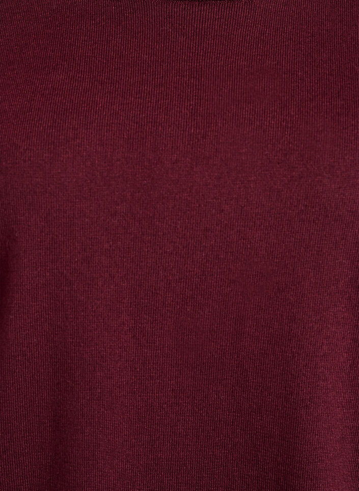 Finstrikket bluse med korte ermer, R&oslash;d, Packshot image number 2