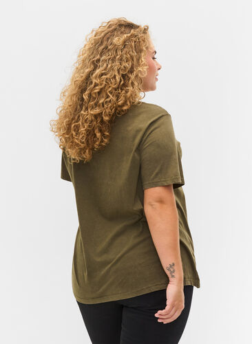T-skjorte i bomull med trykk, Ivy Green Wash, Model image number 1