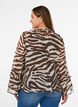 Chiffonbluse med sebratrykk og volanger, Brun, Model image number 2