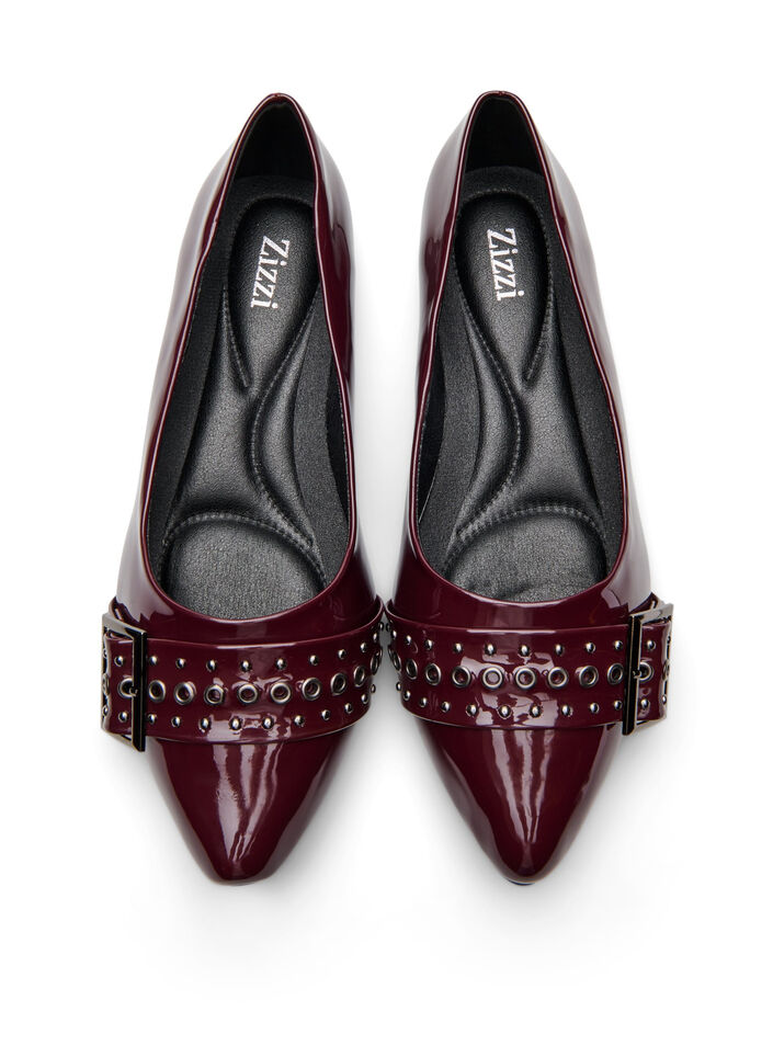 Wide fit - Ballerina med stropp og studs, Decadent Chocolate, Packshot