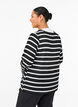 Cardigan med knytebånd, Black White stripe, Model image number 1