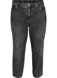 Cropped mom fit Mille jeans med en løs passform, Grey Denim 4