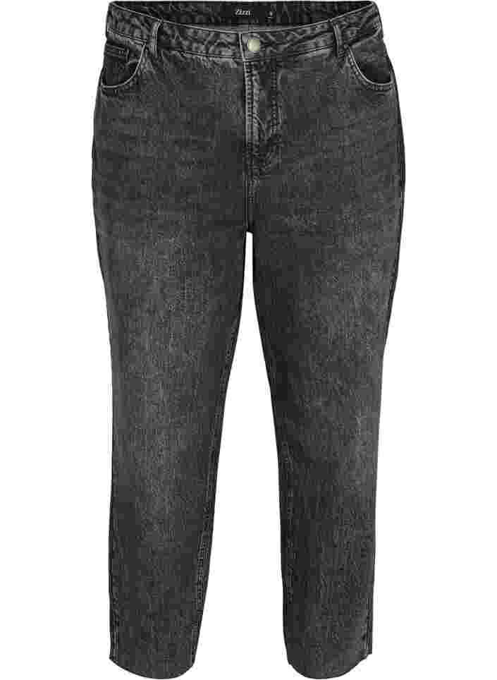 Cropped mom fit Mille jeans med en løs passform, Grey Denim 4, Packshot image number 0