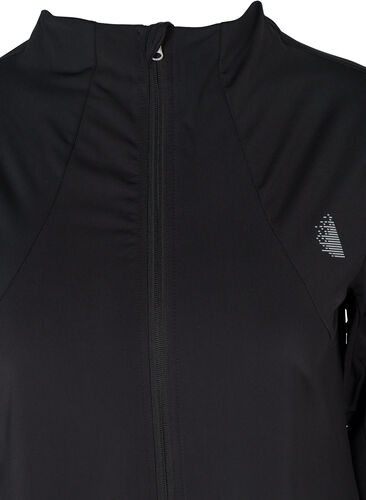 Treningsjakke med refleks og lomme, Black, Packshot image number 2