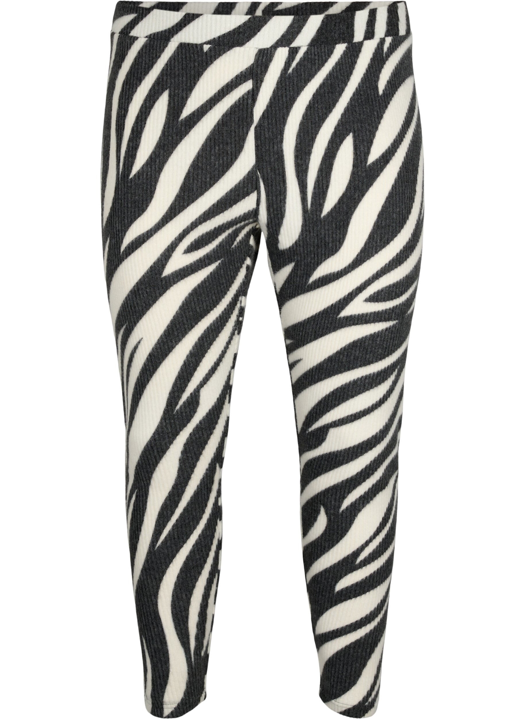 Zizzi Tights med sebram&oslash;nster, White Zebra, Packshot image number 0