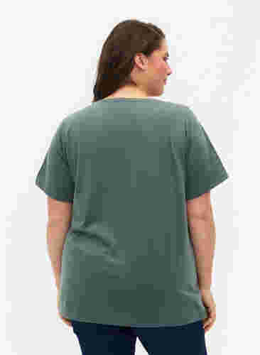 FLASH - T-skjorte med V-hals, Balsam Green, Model image number 1