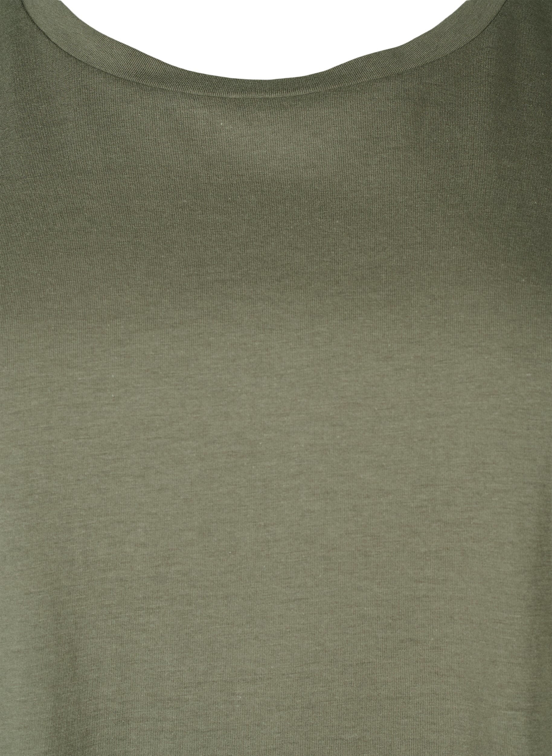 Zizzi 2-pakning kortermede T-skjorter, Gr&oslash;nn, Packshot image number 4