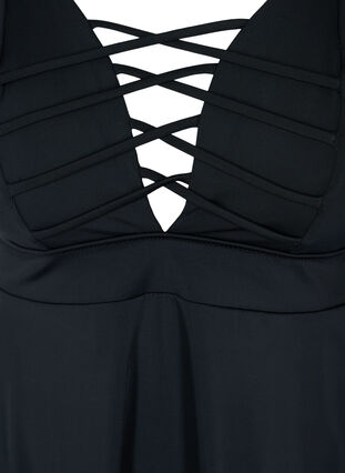 Badekjole med snøredetaljer, Black, Packshot image number 2