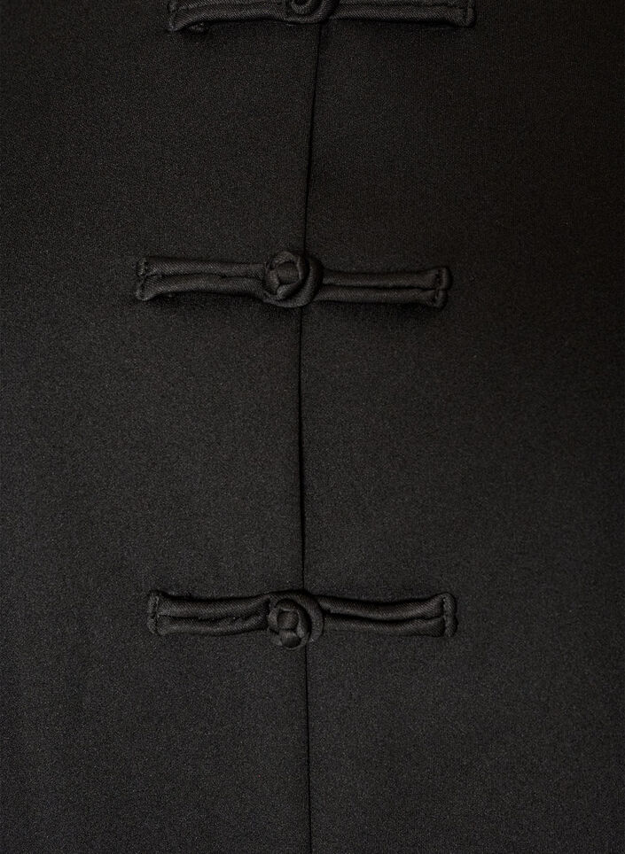 Figurn&aelig;r cardigan med knytelukkinger, Svart, Packshot image number 2