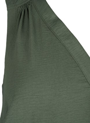 Zizzi Ermeløs overdel med rynkedetaljer, Grønn, Packshot image number 3