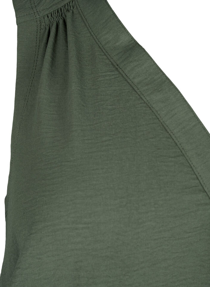 Ermeløs overdel med rynkedetaljer, Grønn, Packshot image number 3