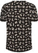 Bluse med lange ermer og blomstertrykk, Svart, Packshot image number 1