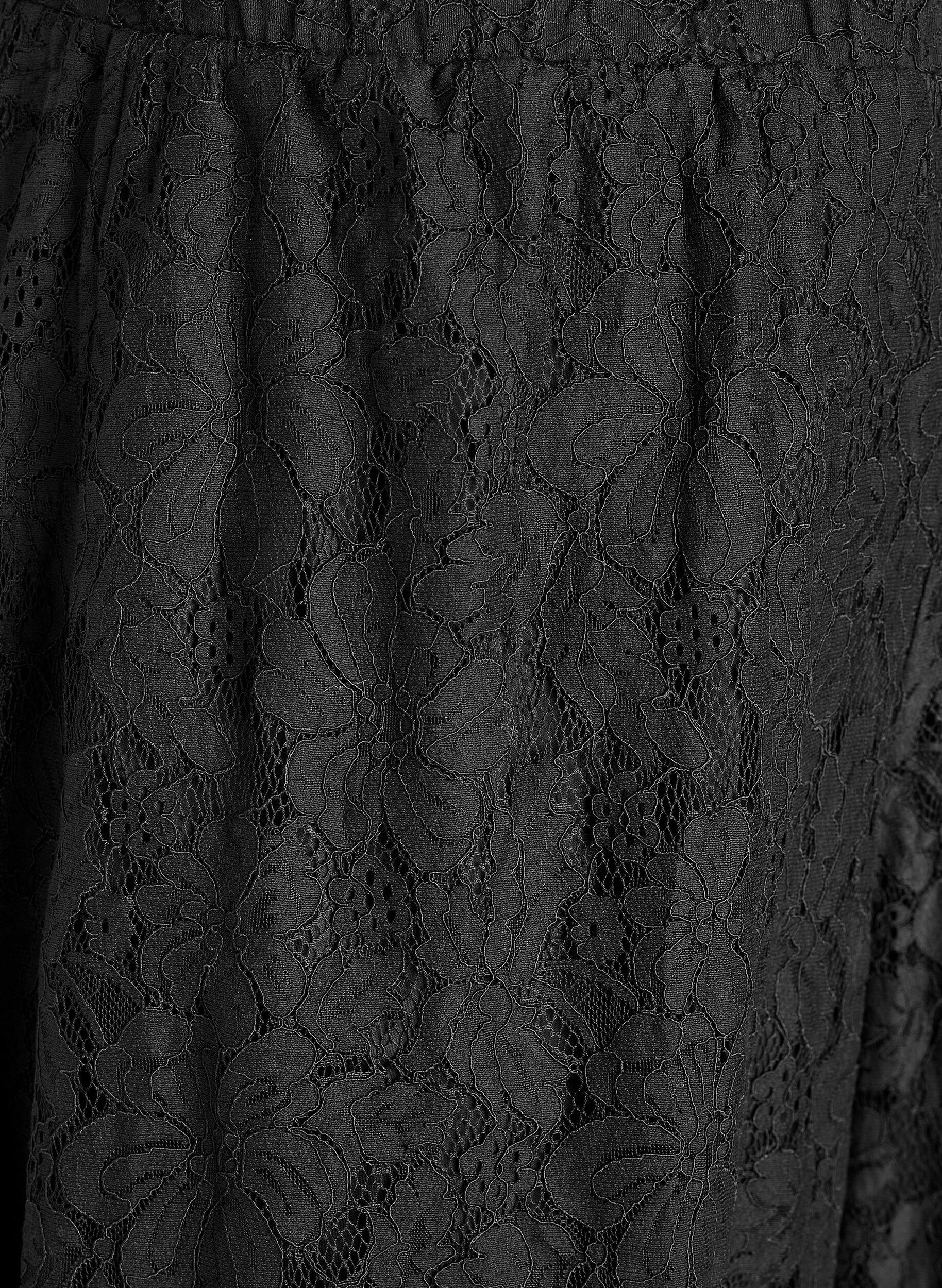 Zizzi Ballongbukser med blonder og h&oslash;y midje, Svart, Packshot image number 2