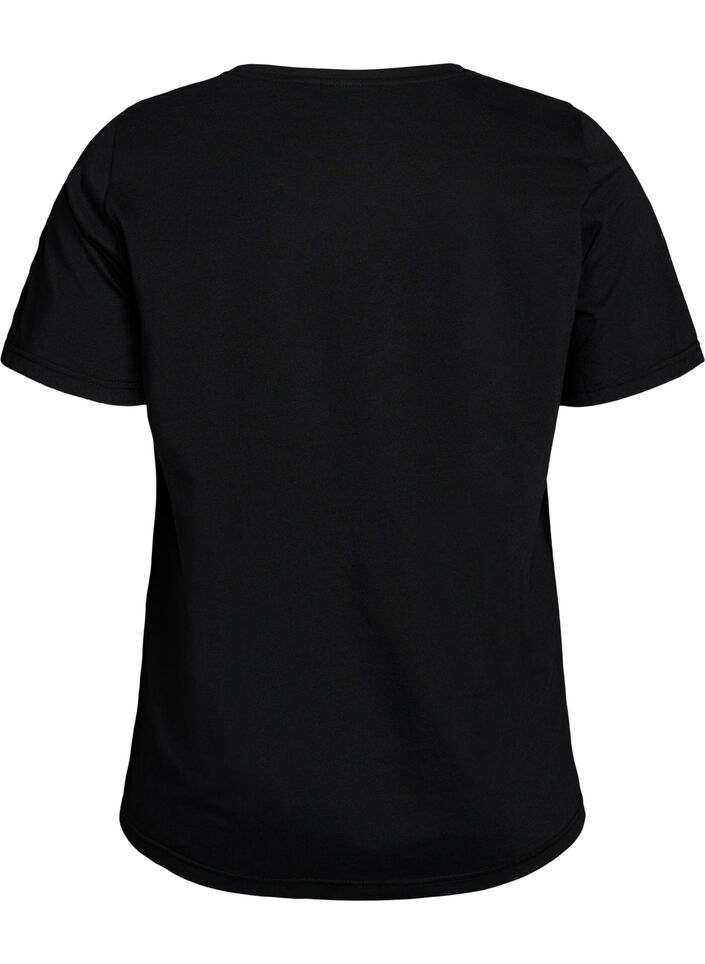 T-skjorte med trykk, Svart, Packshot image number 1