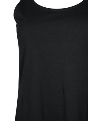 Ærmeløs kjole av bomull med A-form, Black, Packshot image number 2