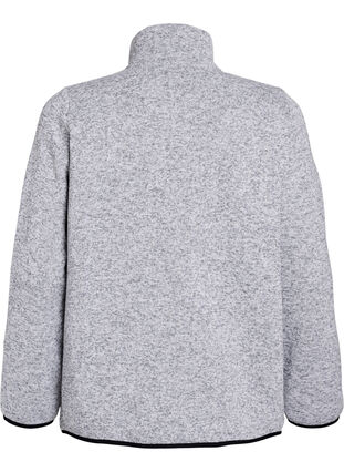 Zizzi Jersey cardigan med høy krage og glidelås, Grå, Packshot image number 1