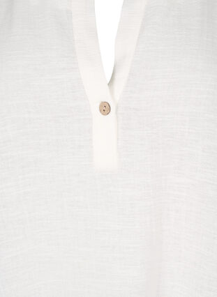 3/4-ermet tunika i bomullsblanding med lin, Off-White, Packshot image number 2