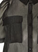Organza kjole med brystlommer og puff ermer, Svart, Packshot image number 2