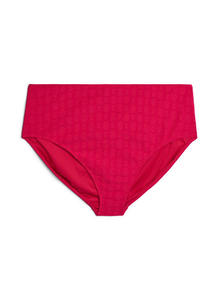 Bikinitruse med teksturert m&oslash;nster og regular waist, Rosa, Packshot image number 0