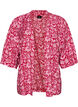 Kort viskose kimono med 3/4 ermer, Rosa, Packshot image number 0