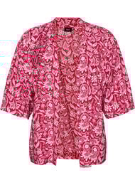 Kort viskose kimono med 3/4 ermer, Rosa