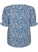 Bluse i bomull med firkantet utringning, Bl&aring;, Packshot image number 1