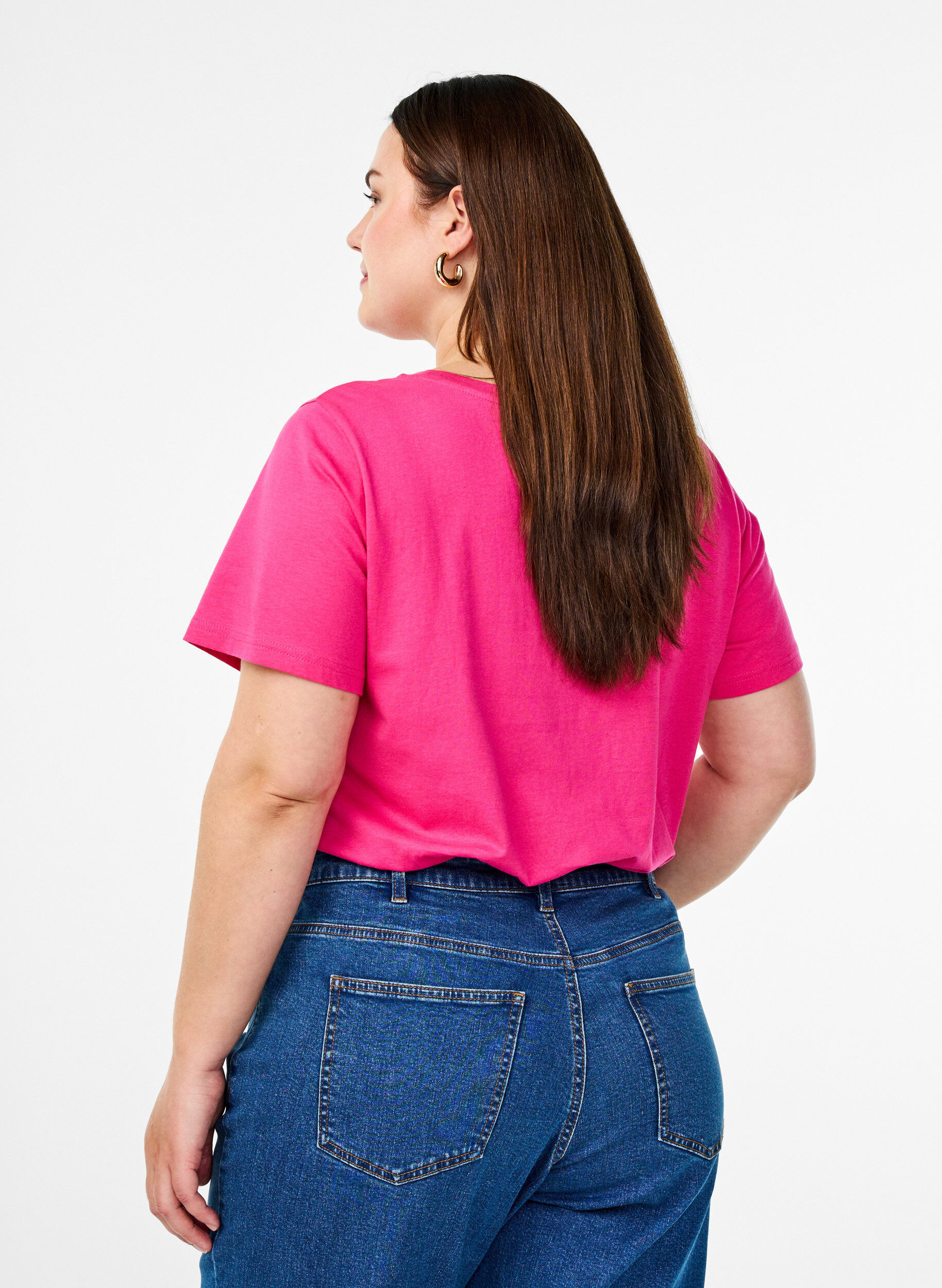 Zizzi Bomulls-t-skjorte med motiv, Raspb. w. Strawberry, Model image number 1