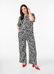 Kortermet bluse med sebraprint, Svart, Model image number 1