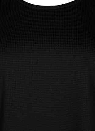 Bluse med struktur i A-snitt, Black, Packshot image number 2