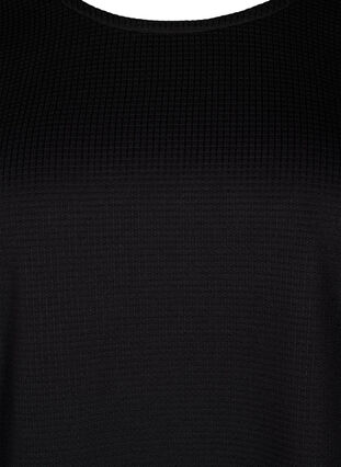 Zizzi Bluse med struktur i A-snitt, Black, Packshot image number 2