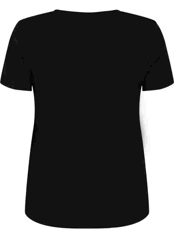 T-skjorte med trykk i bomull til trening , Black w. inhale logo, Packshot image number 1