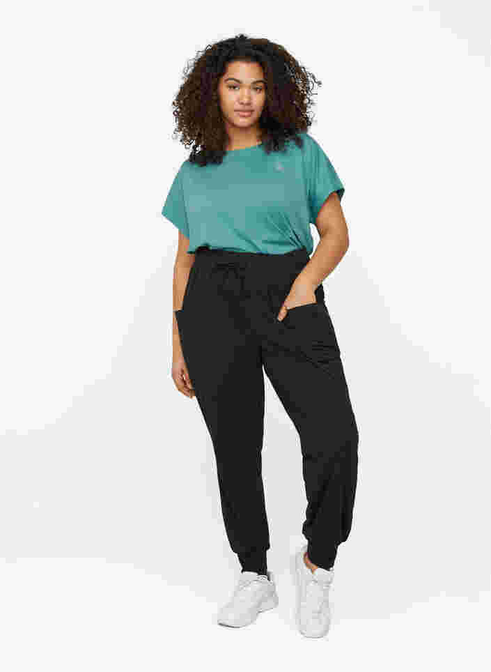 Løse bukser med lommer, Black, Model image number 2