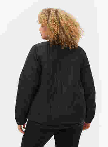 Bomberjakke med lommer og glitter, Black, Model image number 1