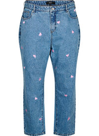 Mille mom-fit jeans med broderi