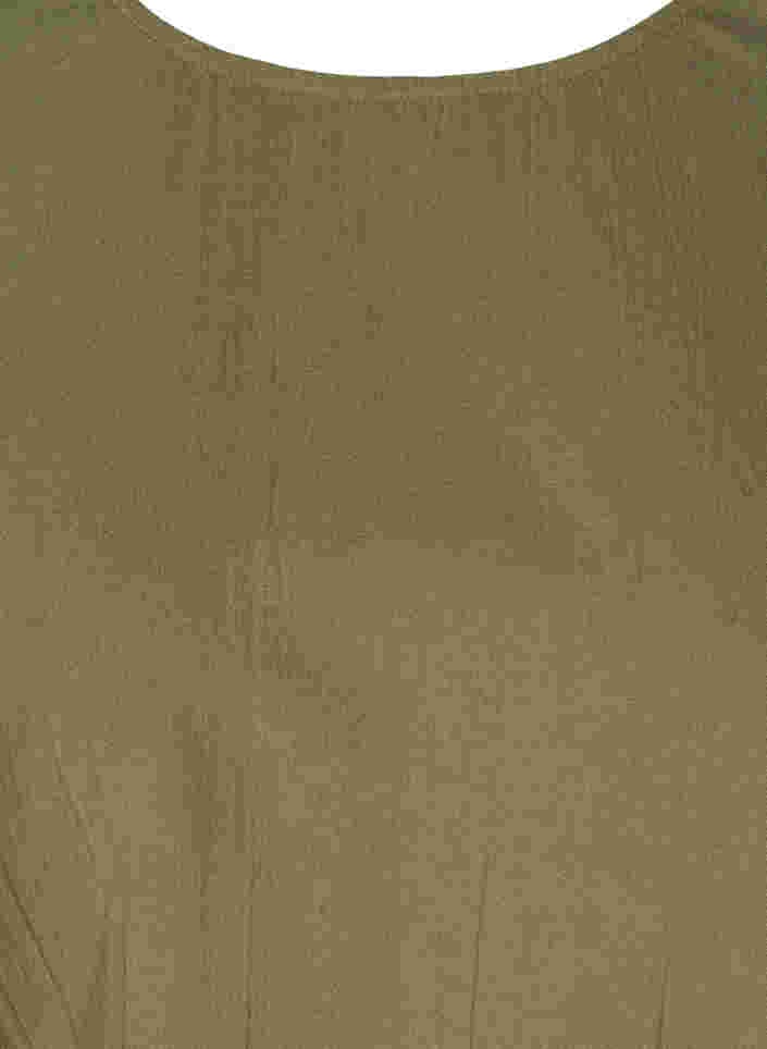 Kortermet bomullsbluse med smock, Ivy Green, Packshot image number 2