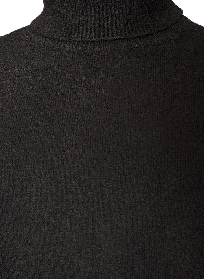 Strikket vest med h&oslash;y hals, Svart, Packshot image number 2