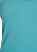 Ensfarget basic topp i bomull, Blå, Packshot image number 2