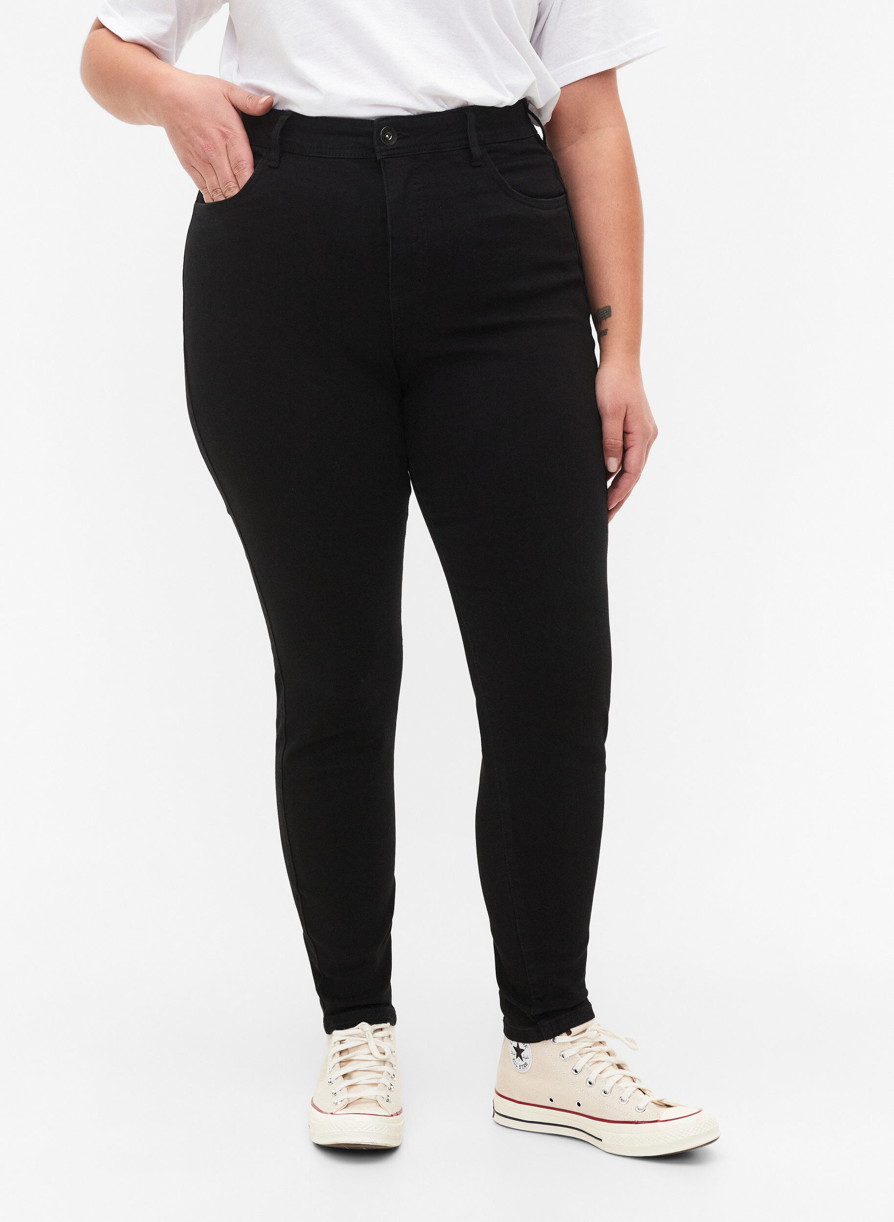 ZizziJeans med super slim passform, Svart, Model image number 3