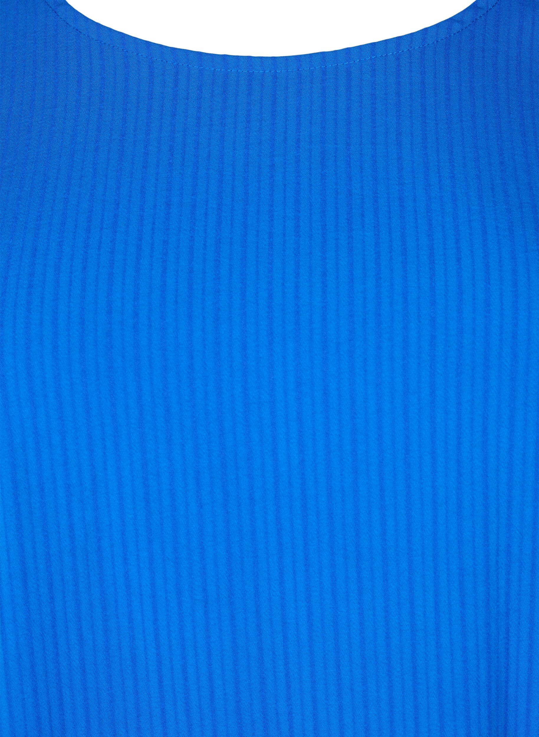 Zizzi Kortermet bluse i viskose med knyteb&aring;nd, Princess Blue, Packshot image number 2