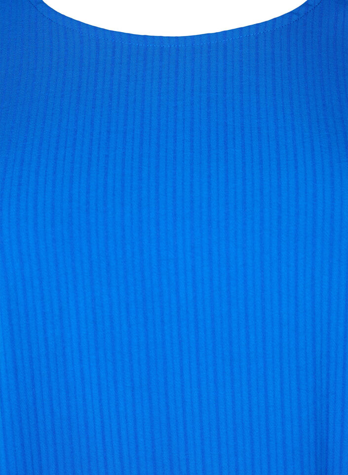 Kortermet bluse i viskose med knytebånd, Princess Blue, Packshot image number 2