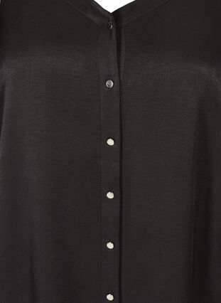 Tunika med knapper og 3/4-ermer, Black, Packshot image number 2