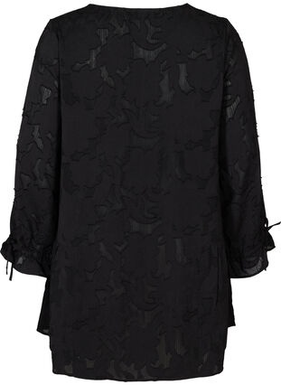Zizzi Løs tunika med v-hals, Black, Packshot image number 1