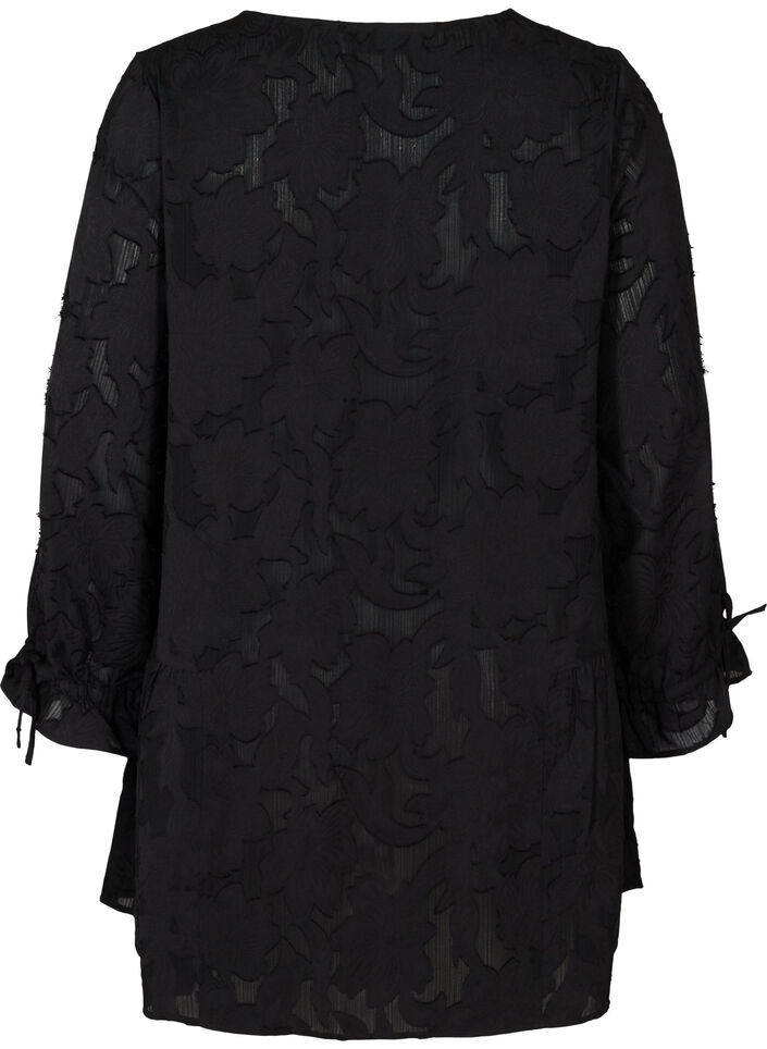 Løs tunika med v-hals, Black, Packshot image number 1