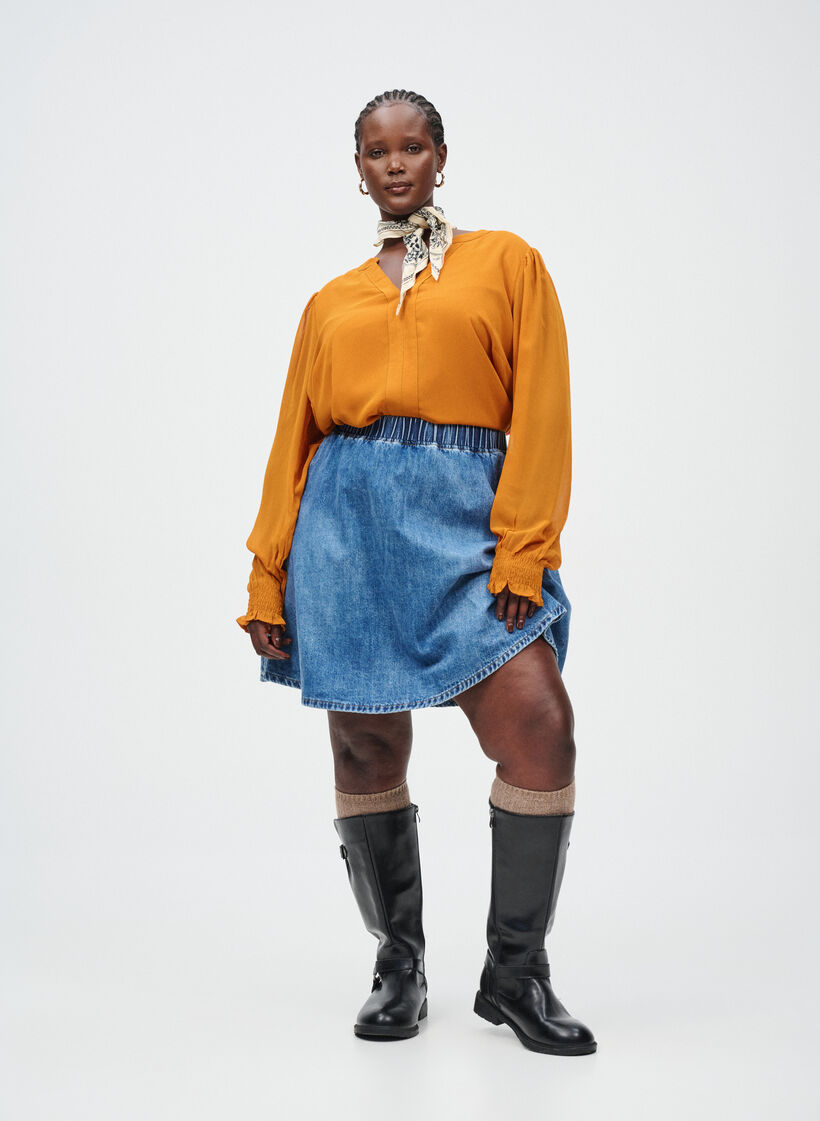 Skaterskjørt i denim, , Model