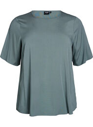 FLASH - Kortermet bluse med rund hals, Balsam Green