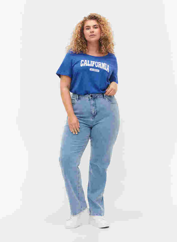 Megan jeans med ekstra høyt liv, Light blue, Model