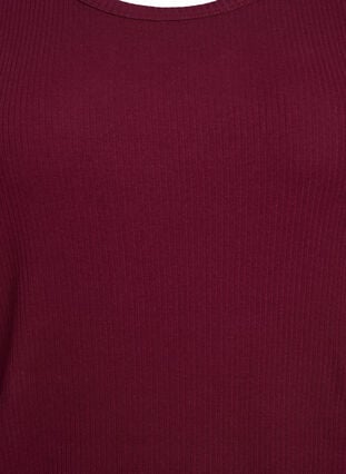 Zizzi Maxikjole i jersey med korte ermer, Mørk Bordeaux, Packshot image number 2